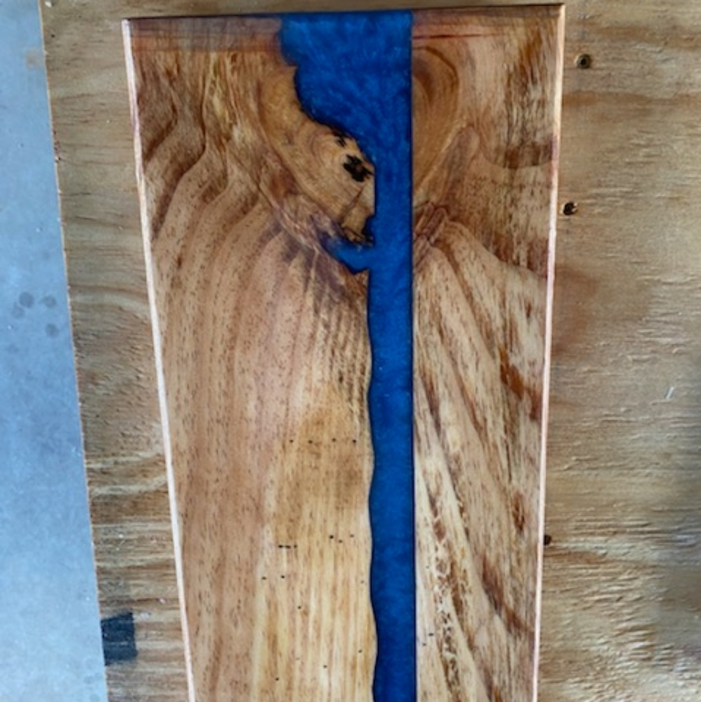 New Handmade Wood Epoxy Custom Cutting Board in Blue